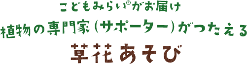 こどもみらいがお届け 植物の専門家（サポーター）がつたえる草花あそび