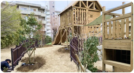 立花愛の園幼稚園 園庭施工実績